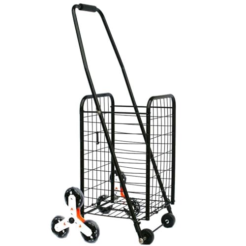 買い物カート ショッピングカート 4輪 6輪 階段が登れる 買い物キャリー 階段上がりやすい 移動簡単 手押し 安定性 耐久性 携帯用 丈夫 防衝撃 野菜の購入 高齢者 生活雑貨 食料品 ブラック レッド