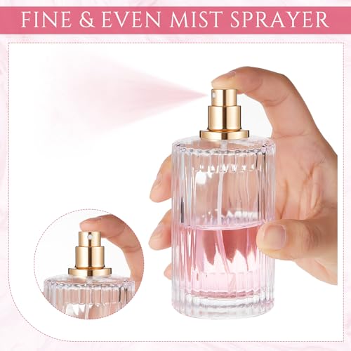 6 Pcs 100 ml Perfume Cologne Bottles Empty Refillable Travel Glass Chic Empty Perfume Spray Bottles Decorative Set for Men Women Portable Dispenser Fragrance Container Set4