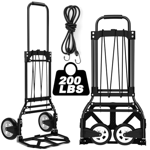 LEVORY J Folding Hand Truck and Dolly, 200 LB Capacity Upgraded Aluminum Dolly...
