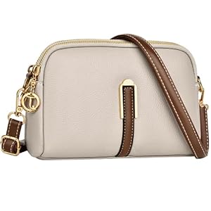 Kleine Umhängetasche Damen, Crossbody Bag Damen Leder Weiches Handy Umhängetasche Schultertasche Mode Handtasche mit Reißverschluss mit Verstellbar Abnehmbar Schultergurt