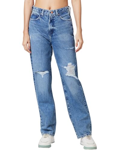SPYKAR Women Mid Blue Straight Fit Regular Length Jeans SPYKAR Women Mid Blue Straight Fit Regular Length Jeans