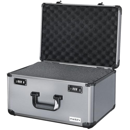 HMF 14412-02 Valise pour Appareil Photo en Aluminium, Mallette Miniature avec Mousse prédécoupée | 46 x 33 x 26 cm