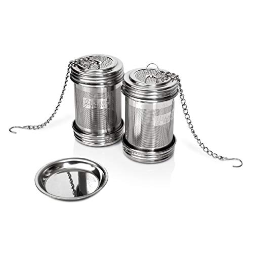 Tea Ball Infuser For Loose Tea 2 Pack Stainless Steel Filters Trainer With Double Screw Threaded Connection For Easy Cleaning Extra Fine Mesh Tea Ball Infuser Brew Tea, Spices & Seasonings #TOP3