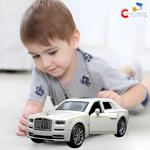 Image of Rolls Royce 1:36 Scale Toy Car | Pull Back Action Vehicles | Diecast Exclusive Zinc Alloy Metal Model Car for Kids | Openable Doors with Lights & Sound Toy Car for Boys & Collectors