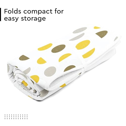 Image of Encasa XO Ironing Mat, 3mm Felt Padding, Silicone Iron Rest Yellow