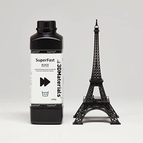 3DMaterials Resina lavable al agua SuperFast 1000g Negro 0.6 Sec (Mono 50um), 3.0 Sec (LCD 50um), Hecho en Corea Cover