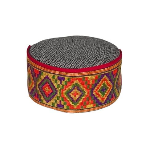 Image of Vastraa Fusion Himachali Topi for Men | Nepali Headwear | Traditional Kullu Cap | Pahadi Topi | Kashmiri Hat | Wool Handcrafted Ethnic Wear