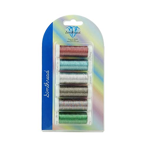 Fil à broder métallique Simthread de qualité supérieure, assortiment 6 pièces