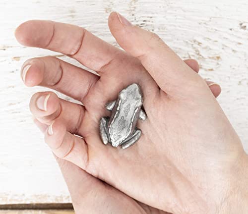 DANFORTH – Bullfrog Palm Stone, Good Luck Pocket Charm, Smooth Metal Fidget and Focus Stone, Handcast Pewter, Made in USA, 1 ⅝” Long by 1” Wide2