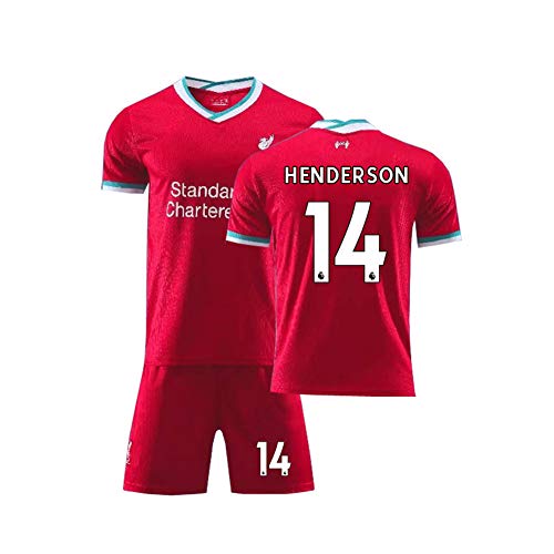 LCHENX-Liverpool Football Club Jordan Henderson # 14 Camisetas de Fútbol Ropa Deportiva Transpirable para Fans Hombres Niños Festival Regalo Camiseta Set,Rojo,M
