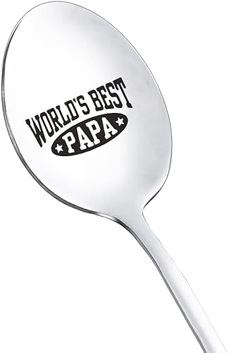 Regalos de Navidad para abuelo, abuelo, papá, regalos de nieta, nieto a mejor papá del mundo, cuchara de café, regalos de cumpleaños para abuelo