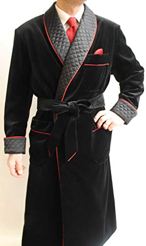 Men's Velvet Robe Luxury Soft Velvet Quilted Robe | Plush Satin Lined, Comfortable & Stylish | Perfect for Lounge, Sleepwear3