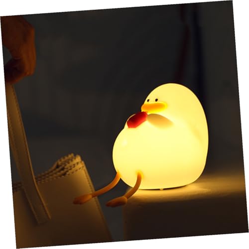 Lámpara de noche silicona pato LED pequeña decorativa miniatura 7