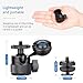 Mini Ball Head, CNC All Metal Aluminum Universal Panoramic Tripod Head Mount for Compact DSLR Action Cam Phone LED Ring Light Monopod Slider, 4.4lb Max Load