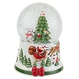 Portmeirion Christmas Tree Rudolph The Red Nosed Reindeer Snow Globe | Christmas Snow Globes | Light Up Snow Globe | Winter Snow Globe | LED Snow Globe Made from Dolomite & Glass | Globe Decor 6.5'