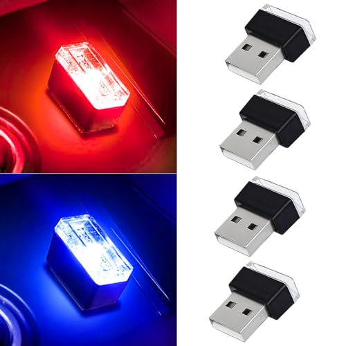 Accesorios universales para el interior del coche tipo mini luz LED USB decorativa roja