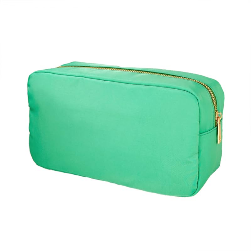 Blue Bird Nylon Makeup Bags for Women Girls Travel Toiletry Pouch Cosmetic Bag Makeup Organizer (Green, Small)