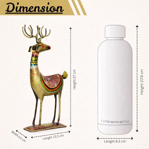 Image of CraftVatika Home Decor Romantic Couple of Lucky Deer Reindeer Set, Home Decoration Items for Living Room, House Warming Gifts, Decorative Items for Drawing Bed Room, Return Gift Items for Woman Man