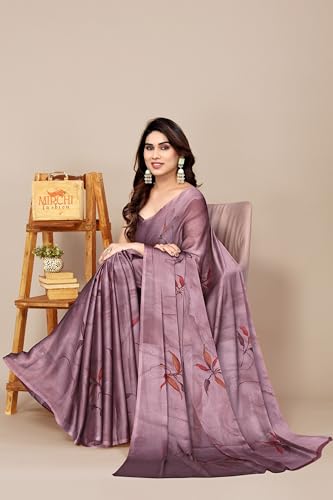 Image of MIRCHI FASHION Saree for Woman Chiffon Floral Printed | Lightweight All-Day Comfortable Women's Sari with Unstitched Blouse Piece (Available in 30 Colors)