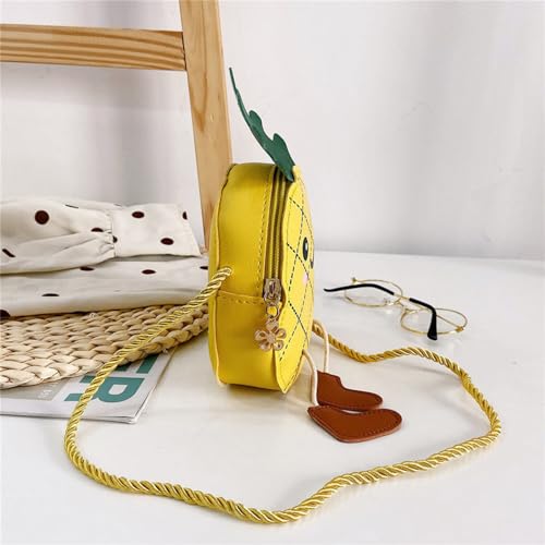 Small Crossbody Purse for Little Girls, Cute Pineapple Shape Crossboby Sholuder Bag Girls Kids Cute Coin Purse Handbag Wallet (Orange)3