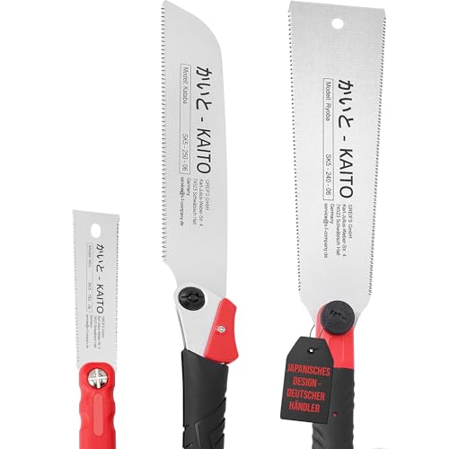 KAITO® Profi Japansäge Zugsäge japanische Säge Holz für Gewerbe & Heimwerk Handsäge Holzsäge Feinsäge (Set/Säge)