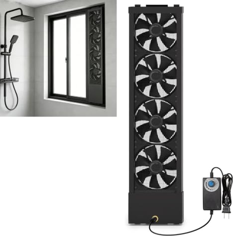 Image of 29.5-31.5 Inch Vertical Window Exhaust Fan For Sliding Windows-Tool-Free Required Installation Window Exhaust Fan Waterproof With Living Rooms Bedroom Bathroom Attics Kitchen Office Garages