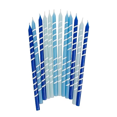 Talking Tables Blaue Geburtstagskerzen mit Haltern, Tortenaufsatz,...