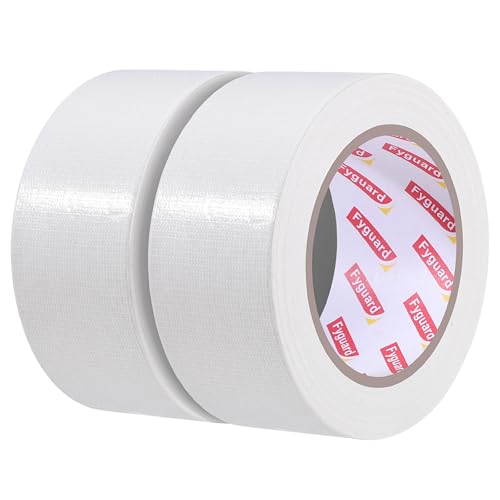 Fyguard 2 Rollen Panzertape Weiß 48mm x 28m Weißes Panzerband 210 Reparaturband Wasserfest Gafferband Universell für Drinnen und Draußen Reparatur Befestigung Verstärkung