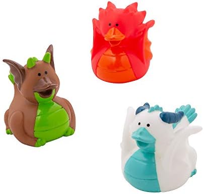 Fun Express Dragon Rubber Duckies (Set of 12) Medieval Party Supplies