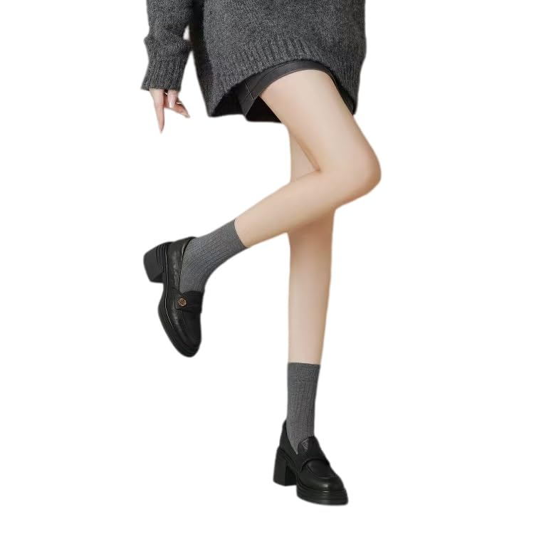 Scarpe Tacco Donna,Eleganti Mocassini in Pelle dallo Stile retrò Casual e Versatile