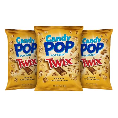 3er Paket Candy Pop Popcorn Twix – 3x28g Beutel | Süß-Salziger Snack mit Twix-Stücken | Original US-Import