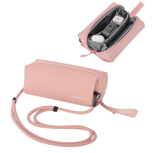 CAPART Carrying Bag for DJI Osmo Pocket 3 2, Action 5 Pro 4 3, Osmo Nano, Insta360 X5 X4 X3, GO 3S 3 ACE PRO, Go Pro Action Camera Charger Data Cables Cards Multi-Use Electronics Pouch (Pink)
