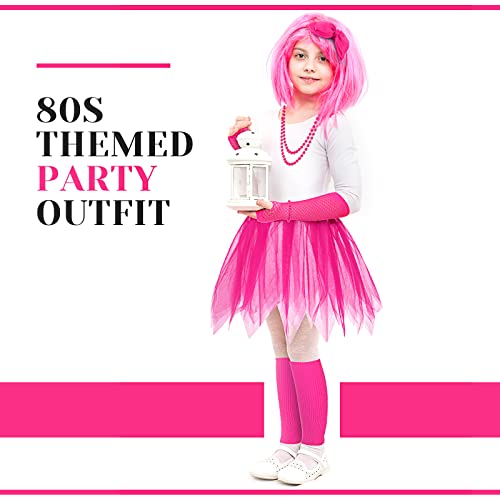 Boyiee 10 Pcs 80S Costume Accessories For Girls 80S Outfit Christmas Costume For Kids Cosplay 1980S Theme Retro Party (Rose Red) #TOP5