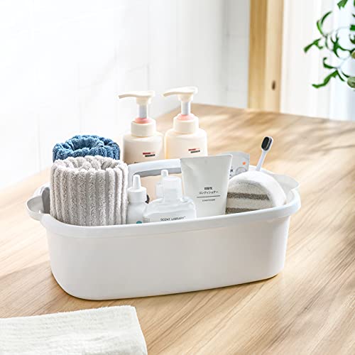 NINU Large Cleaning Supplies Caddy with Handle, Plastic Storage Organizer, Cleaning Basket for Cleaning Products, Bathroom, Bedroom, Kitchen, College Dorm, Garden, Garage, Under Sink Tool (Gray)
