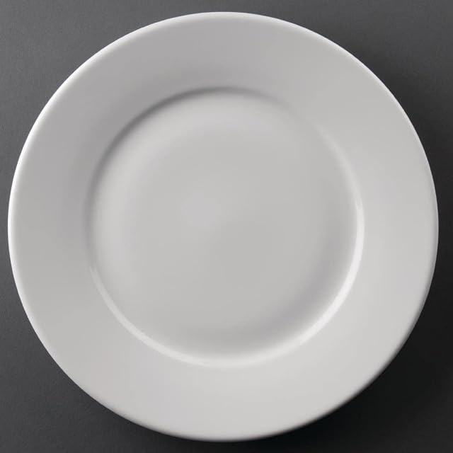 Olympia Athena Hotelware Wide Rimmed Plate - 254mm 10" (Box 12)