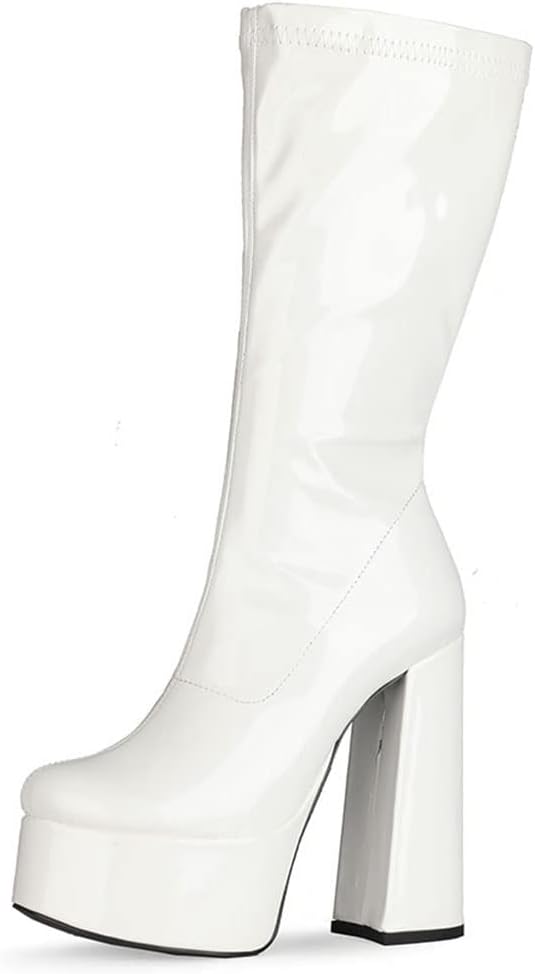 MeiLuSi Women Platform Boots - Chunky Block Design