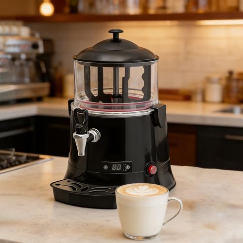 WDDEYYDS Máquina Comercial de Chocolate Caliente 600W de Gran Capacidad con Control Inteligente de Temperatura 30℃~90℃ y Dispensador de Bebidas Calientes 220V, para Chocolate, Cacao, Leche, Café. 5L