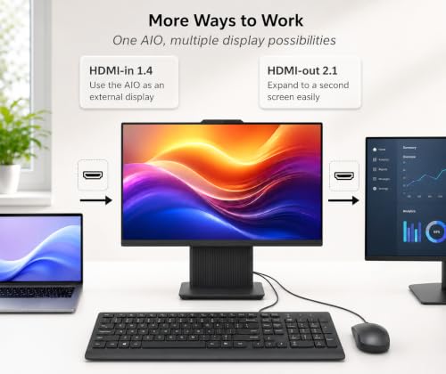 Image of Customized Lenovo AIO 27 inch FHD All-in-One Desktop, Intel Core i7-13620H, 16GB / 32GB / 64GB DDR5 RAM, 512GB / 1TB / 2TB PCIe SSD, Wi-Fi 6, 5MP Webcam, HDMI-in /Out, Win 11