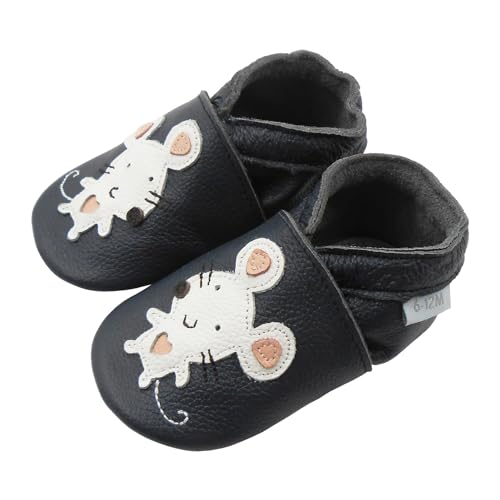 Baby Shoes Leather Moccasins Baby Girls Boys Slippers-Soft Sole N...