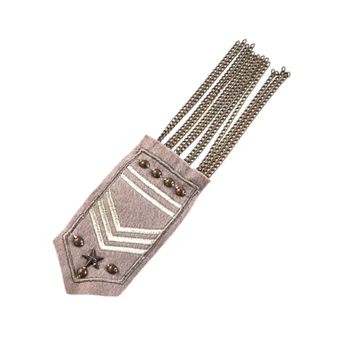 HUAJINGKEJI Charreteras de cadena de metal con borlas populares con cuentas tachonadas para atuendo casual y formal, traje de escenario, insignias de hombro, borlas, insignia de hombro, Camemel, Talla