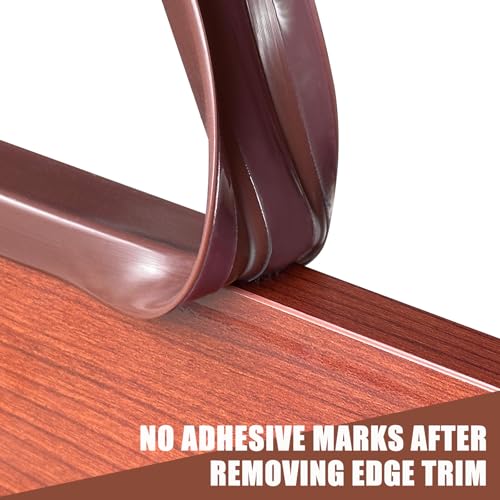 Image of Rubber Edge Trim, 1 /2 Inch(12mm) Flexible Edge Protector for Wood, Flywood, Glass and Metal, U Shaped Self-Adhesive Peel and Stick Guard for Baby Safety, Brown Color, 10Ft