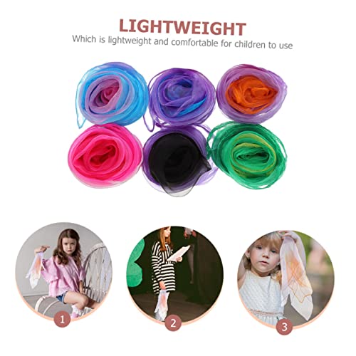 Toyvian 6 Peças Lenço De Seda Juguetes Para Brinquedos Infantis Lenço Quadrado Lenços De Fita Lenço
