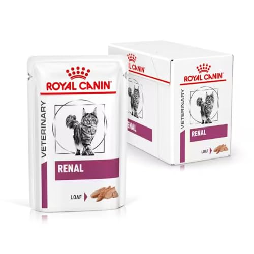 Royal Canin Veterinary Diet Feline Renal Loaf - Bolsas de comida húmeda para gatos, 48 x 85 g