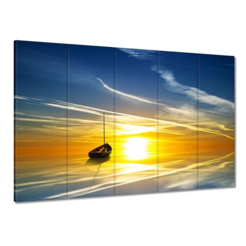 Peinture grand format bateau crépuscule toile murale salon H6424M_PC5U