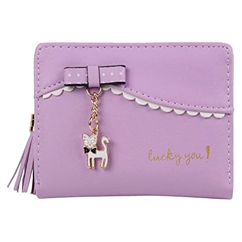 Syrads Women PU Leather Wallet Large Capacity Purses for Women Multiple Card Slots Purse,Purple Cover