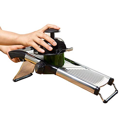 [Upgraded] Mandoline Slicer with Cut-Resistant Gloves and Blade Guard - Adjustable Mandolin Vegetable