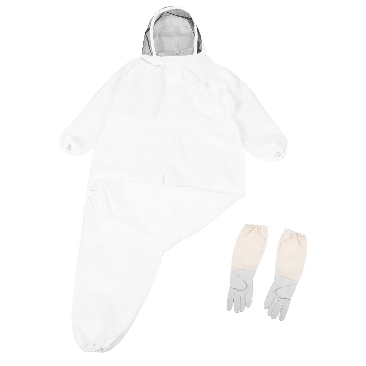 Traje de Apicultura Profesional para Apicultor con Guantes, Tejido de Poliéster Transpirable y Fácil de Poner para Apicultura en Primavera y Verano