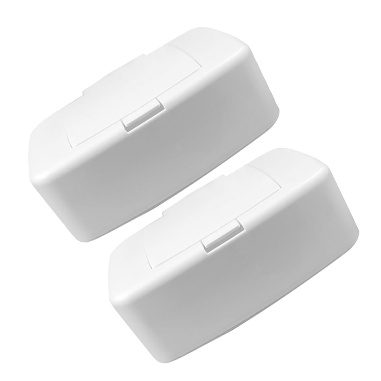 MUCKLILY 2Pcs Wipe Dispenser Box Travel Friendly Organizer for Wet Tissues Nonslip Storage Case with Cover for Home and Use Compact Design for Easy Access