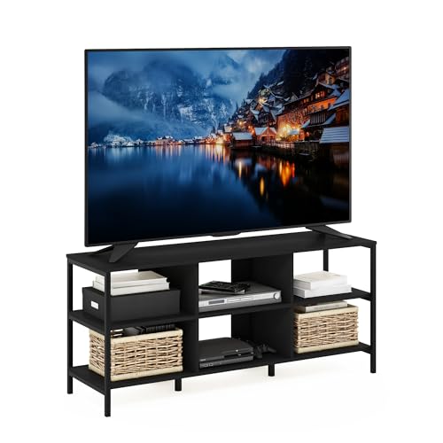 Furinno Camnus TV Stand, 3-Tier Modern Entertainment Center with Metal Frame Support, TV Console with Open Back, for TVs up to 60 Inch, for Living Room, Bedroom, Americano - image 5