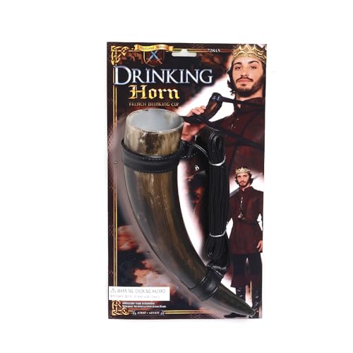Brown Medieval Drinking Horn Prop 1 Pc. - Authentic Design Perfect Accessory Renaissance Fairs Costume Parties Cosplays & Entertainment Halloween Halloween